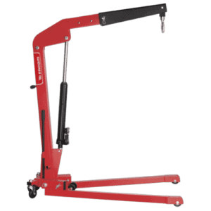 Facom 1 T workshop crane DL.1GP with red and black design, compact and mobile for workshop lifting tasks.