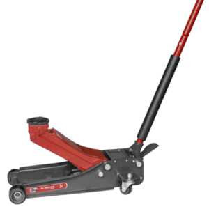 Facom 3T extra-flat compact trolley jack DL.3CLP for vehicle maintenance and repair, featuring a low-profile design and sturdy construction.
