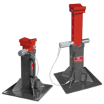 Facom DL.PL22A pair of 22-ton axle stands for heavy-duty vehicle maintenance and repair.