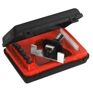 Facom electronic belt tension-meter DM.16 in a protective case with accessories for precise belt tension measurement.