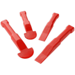 Set of red plastic pry tools for separating casings in electronic or mechanical repairs.