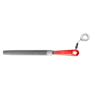 Facom half-soft half-round flat file with grip, ideal for precision metalworking and finishing tasks.