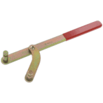 Facom universal pulley wrench DT.CLE with red handle and adjustable metal arm for precise pulley adjustments.
