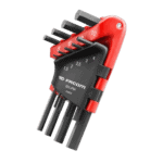 Facom set of 9 hexagon keys in a compact wallet for precise tightening and loosening tasks.
