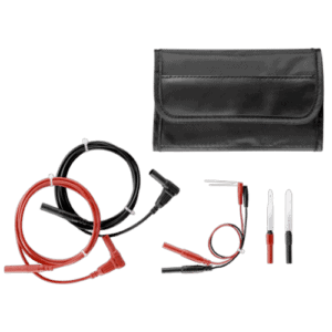 Facom diagnostic accessories set including test leads, probes, and carrying case for automotive diagnostics.