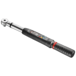 Electronic torque wrench with digital display and ratchet head, ideal for precise tightening in automotive and mechanical applications.