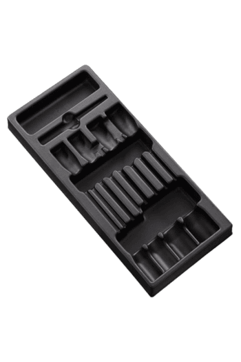 Facom circlip pliers set in a black plastic tray, ideal for precision work and easy storage.