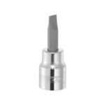Facom 3/8'' slotted bit socket for precision fastening, made of durable chrome vanadium steel.