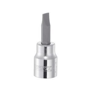 Facom 3/8'' slotted bit socket for precision fastening, made of durable chrome vanadium steel.
