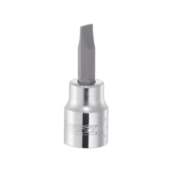 Facom 3/8'' slotted bit socket for precision fastening, made of durable chrome vanadium steel.