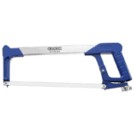 Facom metal hacksaw with revolver handle E115122, blue and silver, for precise cutting tasks.