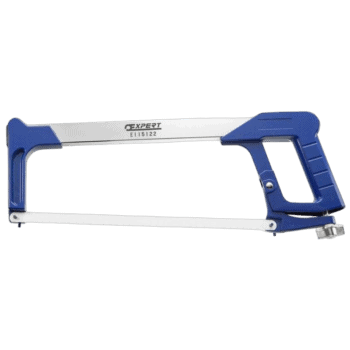 Facom metal hacksaw with revolver handle E115122, blue and silver, for precise cutting tasks.