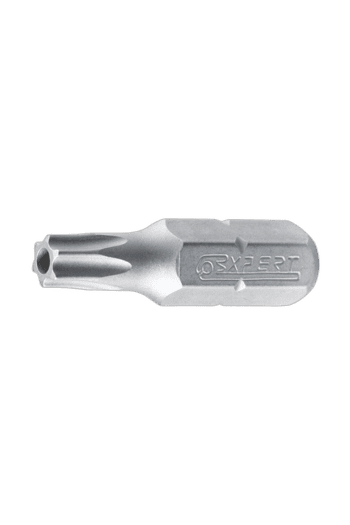 Close-up of a Facom 1/4'' bit Tamp Proof Torx40 screwdriver bit in silver finish.