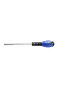 Facom nut driver with a blue and black handle and a long metal shaft, ideal for automotive and mechanical tasks.