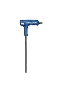 Facom Expert P Shaped Hex Key with blue handle and long metal shaft for precision tightening and loosening of hex screws.