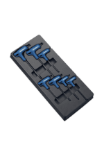 Facom 7-piece expert P-shaped Torx screwdriver set with blue handles in a black storage case.