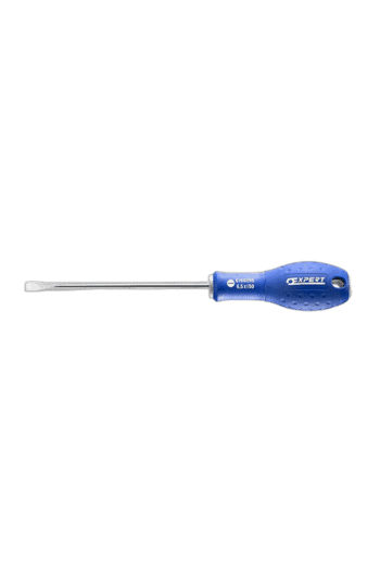 Facom screwdriver with a blue handle and a long metal shaft, ideal for precision screwdriving tasks.