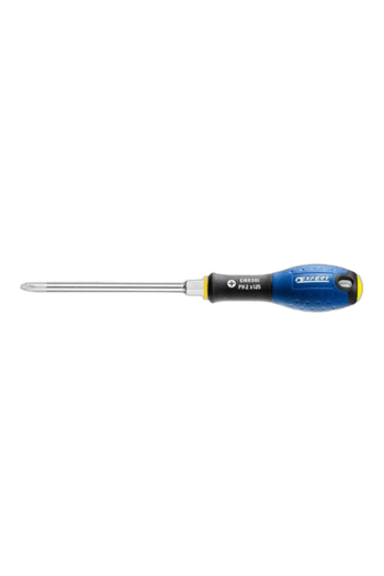 Facom screwdriver with a blue handle and a long metal shaft, suitable for precision work and mechanical repairs.