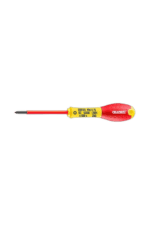 Yellow and red screwdriver with ergonomic handle, ideal for precision work in racewear and automotive repairs.