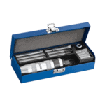 Facom impact screwdriver set with 12 pieces in a blue case, ideal for professional and DIY tasks.