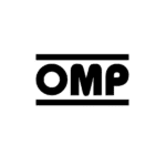 OMP logo on a black background, representing safety and racing gear for motorsport professionals.