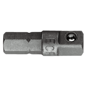 Facom 1/4 inch socket adapter with hex drive and screw for easy attachment and detachment.
