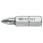 Close-up of a Facom ED.2 Pozidriv screwdriver bit for precision screwdriving tasks.