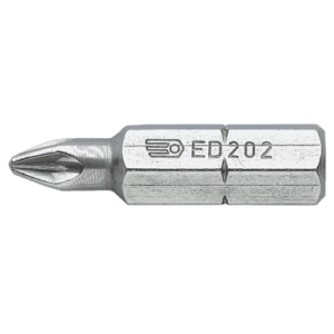 Close-up of a Facom ED.2 Pozidriv screwdriver bit for precision screwdriving tasks.