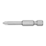 Close-up of a Pozidriv screwdriver bit, highlighting its precision tip and metallic finish for professional use.
