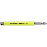 Facom long socket holder for 1/4 square drive, yellow and silver, with ergonomic design for easy handling.