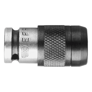 Close-up of Facom 1/4 drive lock-ring bit holder EF.R, showing textured grip and metal construction.