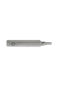Close-up of a precision screwdriver with a metallic handle and a flat-head tip, used for detailed mechanical work.