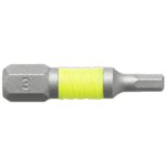 Close-up of a yellow and silver screw bit for metric countersunk hex head screws, part of Facom EH.1TF series.