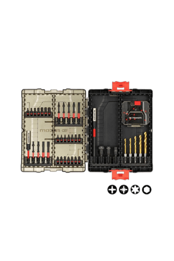 GPR Direct professional drill bit set with various sizes for precision work, stored in a durable black and beige case.