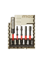Set of professional screwdrivers with red handles in a camouflage toolbox, ideal for racewear maintenance and repairs.