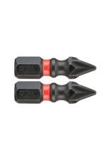 Two black PZ1 screwdriver bits with red rings, designed for precision work in racewear applications.
