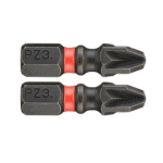 Two Facom Max Impact Hex screwdriver bits with black and red design, suitable for heavy-duty use.