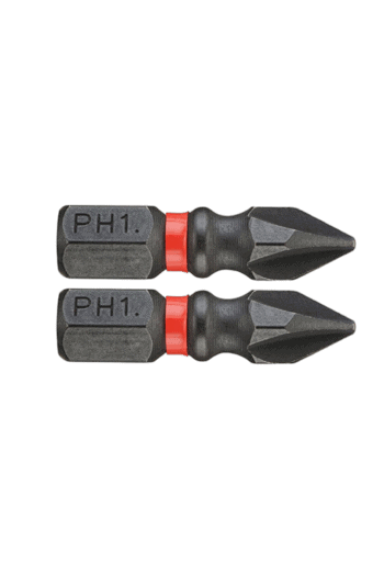 Two Phillips screwdriver bits with black and red handles, designed for precision work in racewear applications.