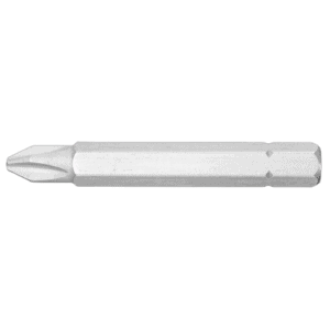 Close-up of a Phillips screwdriver bit for precision screw driving, showcasing its detailed tip and durable construction.