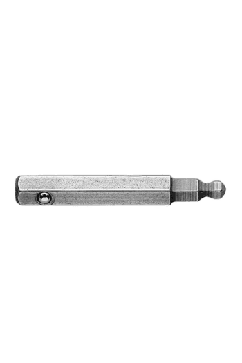 Close-up of a precision metal tool with a knurled grip and a small rounded tip, used in mechanical or engineering applications.