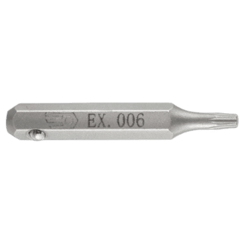 Facom EX.0 screw bit for Torx screws, model EX.006, made of durable metal for precision fastening.