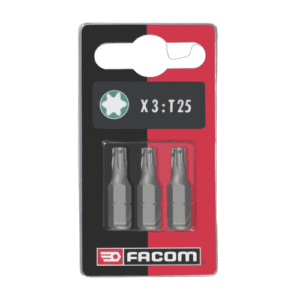 Facom EX1 set of 3 series 1 Torx bits EX110.J3 for precision screwdriving and automotive repairs.