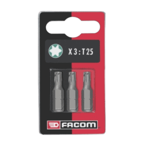 Facom EX1 set of 3 series 1 Torx bits EX120.J3 for precision screwdriving and automotive repairs.