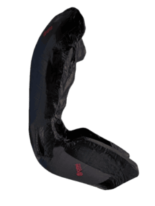 Grand Prix Racewear racing seat cover in black with red logo, designed for motorsport safety and comfort.