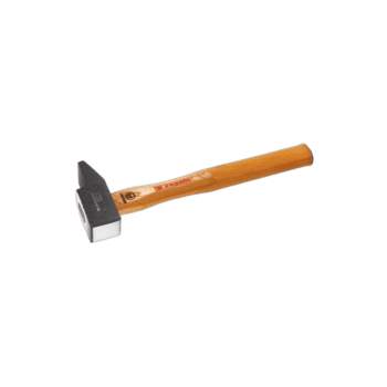 Facom riveting engineer's hammer with wooden handle and metal head for precision riveting tasks.