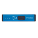 Racelogic GPS data logger device used for motorsport timing and analysis, featuring Wi-Fi connectivity and SD card slot.