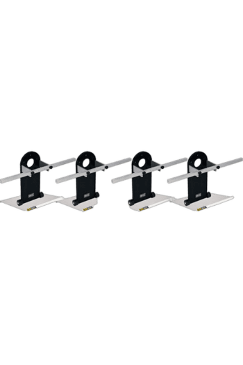 Race car wheel alignment tool with five adjustable stands for precise setup at Grand Prix Racewear.