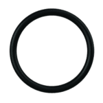 Black rubber O-ring gasket, used in automotive and machinery applications for sealing and preventing leaks.