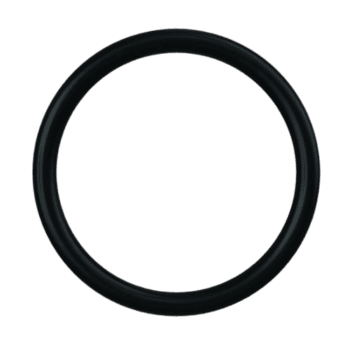 Black rubber O-ring gasket, used in automotive and machinery applications for sealing and preventing leaks.