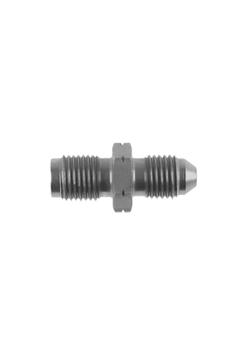 Close-up of a metallic racing part with threaded ends, used in Grand Prix racewear for high-performance motorsport applications.